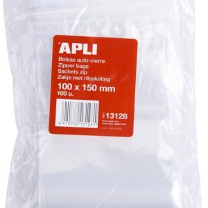 BOLSA DE PLASTICO DE 10X15CM. TRANSPARENTES CON CIERRE HERMETICO ZIPPER DE 100 UNIDADES