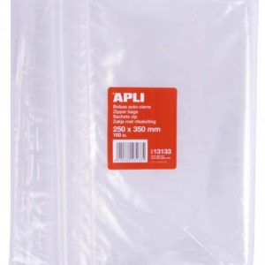 BOLSA DE PLASTICO DE 25X35CM. TRANSPARENTES CON CIERRE HERMETICO ZIPPER DE 100 UNIDADES