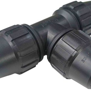 TE IGUAL DE Ø 32X32X32MM. NEGRO DE POLIETILENO.