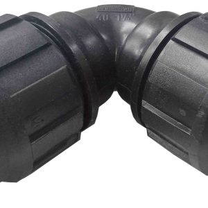 ENLACE CODO DE 90º IGUAL DE Ø 40X40MM. NEGRO DE POLIETILENO