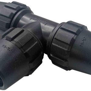 TE ENLACE IGUAL DE Ø 25X25X25MM. NEGRO DE POLIETILENO