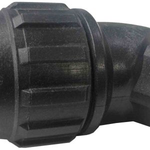 ENLACE CODO DE 45º DE Ø 25MMX3/4″ MACHO ROSCADO NEGRO DE POLIETILENO