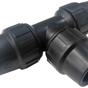 TE ENLACE IGUAL DE Ø 20X20X20MM NEGRO DE POLIETILENO