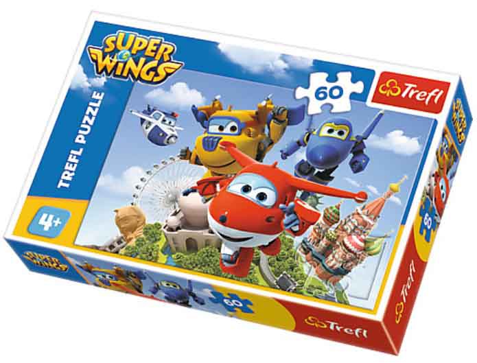 PUZZLE DE 60 PIEZAS DE SUPER WINGS VUELO ALREDEDOR DEL MUNDO DE TREFL 17307 - Imagen 2
