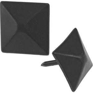 CHINCHETA CLAVO DE HIERRO PINTADO CUADRADO DE 28X28MMX 21MM ALTO. COLOR NEGRA. FLORES CORTES 41702