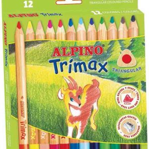 LAPIZ ALPINO TRIMAX DE 12 UNIDADES TRIANGULAR DE COLORES