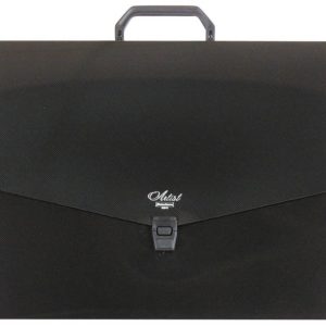 MALETIN PORTADOCUMENTOS DE A3 CON ASA Y BROCHE DE PLASTICO Y COLOR NEGRO