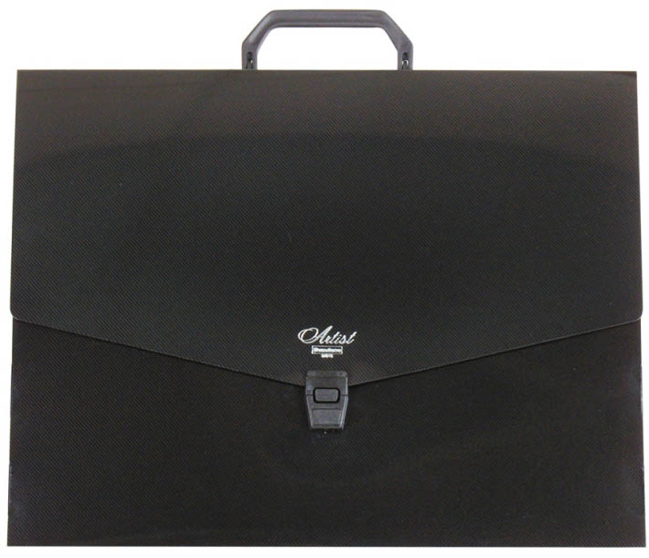 MALETIN PORTADOCUMENTOS DE A3 CON ASA Y BROCHE DE PLASTICO Y COLOR NEGRO - Imagen 2