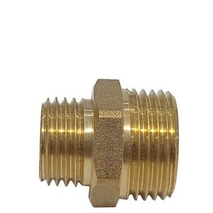 REDUCCION HEXAGONAL DE MACHO 1/4″ A 3/8 MACHO ROSCA EXTERNA DE LATON DORADA PARA AIRE Y FONTANERIA