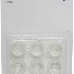 PROTECTOR ADHESIVO ANTIDESLIZANTE TRANSPARENTE TACO REDONDO DE Ø 2CM EN BILSTER DE 6 UNIDADES DE MARKET SUPREM 04324