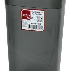 FIAMBRERA BOTE DE PLASTICO DE 3,2 LITROS MIDE 28X16.5X12CM ALTA RECTANGULAR Y TAPA TRASLUCIDA DE SILICONA DE FOLY LIFE BNM-101