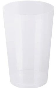 VASO DE CAÑA DE 280ML. REUTILIZABLE TRANSLUCIDO EN SET DE 4 UNIDADES MUY RESISTENTE DE JUYPAL E1355 FABRICADO EN ESPAÑA.