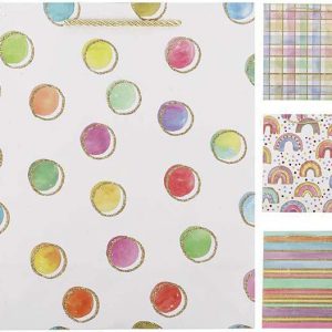 BOLSA DE REGALO CON BRILLANTINA Y ASAS DE CORDON MEDIDAS 32X26X12CM. DE MARKET SUPREM A1690. PRECIO POR UNIDAD.