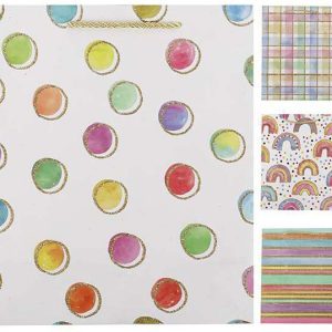 BOLSA DE REGALO CON BRILLANTINA Y ASAS DE CORDON MEDIDAS 40X30X12CM. DE MARKET SUPREM A1691. PRECIO POR UNIDAD.