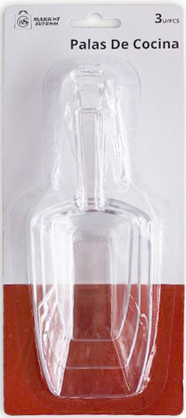 BALANZON PALAS DE COCINA DE PLASTICO TRANSPARENTE EN BLISTER DE 3 UNIDADES DE MARKET SUPREM A0297 - Imagen 3