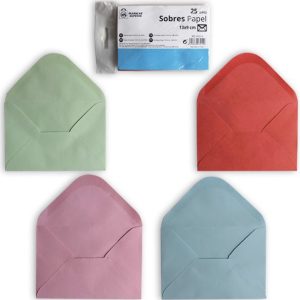 SOBRE DE PAPEL DE 13X9CM EN PACK DE 25 UNIDADES DE MARKET SUPREM A7214. PRECIO POR PACK.