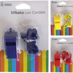 SILBATO DE PLASTICO CON CORDON DE COLORES DE MARKET SUPREM A0680