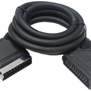 CABLE DE CONEXION DE TV 1 MACHO EUROCONECTOR A 1 HENBRA DE 21 PINS CABLE DE 1.5 METROS NEGRO PARA TV DE EDC 2.0780.