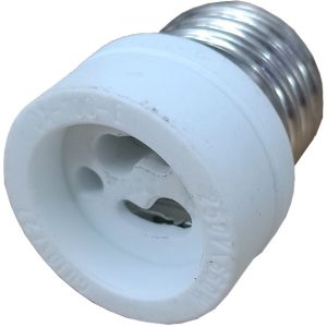 PORTALAMPARA ADAPTADOR DE CASQUILLO DE ROSCA E27 PARA GU10.