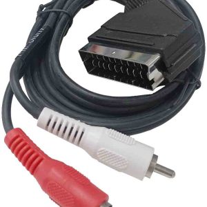 CABLE DE CONEXIONES TV 1 MACHO EUROCONECTOR A 2 RCA AUDIO Y 1,50 METROS DE CABLE DE EDC 2-0500.