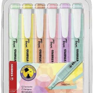 ROTULADOR STABILO SWING COOL FLUORESCENTE PASTEL EN ESTUCHE DE 6 UNIDADES STABILO 275/6-08.