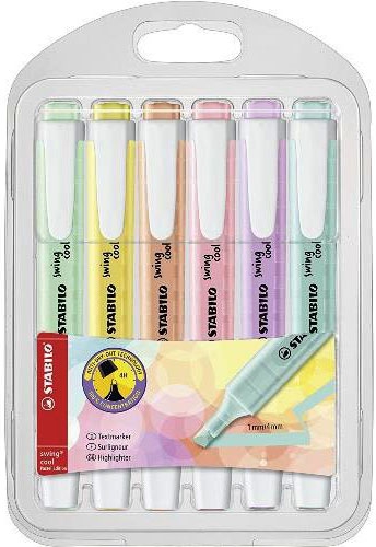 ROTULADOR STABILO SWING COOL FLUORESCENTE PASTEL EN ESTUCHE DE 6 UNIDADES STABILO 275/6-08. - Imagen 3