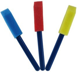 PINCEL DE ESPUMA PARA PINTAR PEQUEÑOS MEDIDAS 12,5CM. EN SET DE 3 UNIDADES DE SMART E034.