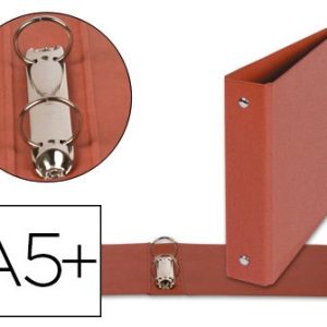 CARPETA PORTA BLOC TAMAÑO 4º A5 APAISADO DE 2 ANILLAS DE 25MM. TAPAS DE CARTON APAISADO.