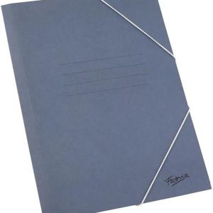 CARPETA DE CARTON AZUL CLASICA SENCILLA TAMAÑO FOLIO CON GOMA DE FABRISA 18983.