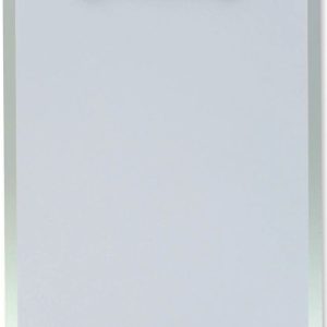 PORTANOTAS TAMAÑO A4 DE ALUMINIO RIGIDO PLATEADO CON PINZA METALICA SUJETA PAPELES DE GRAFOPLAS 01 55 01 00.