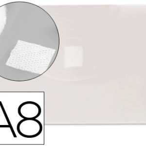 CARPETA PORTADOCUMENTOS TIPO SOBRE DE POLIPROPILENO INCOLORO TRASLUCIDO, TAMAÑO A8 DE 11X7CM. APAISADO CON BROCHE DE VELCRO.