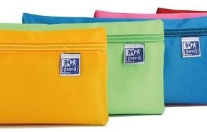 PORTATODO DE 1 CREMALLERA RECTANGULAR PLANO GRANDE CON GOMA DE OXFORD KANGOO. PRECIO POR UNIDAD.