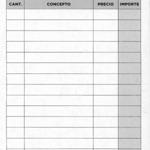 TALONARIO DE FACTURAS DUPLO TAMAÑO 3º FOLIO ORIENTACION NATURAL VERTICAL CON COPIA CON 50 JUEGOS DE LIDERPAPEL T212.