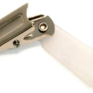 PINZA PARA IDENTIFICADOR NIQUELADA PARA CONGRESOS CON TIRA.