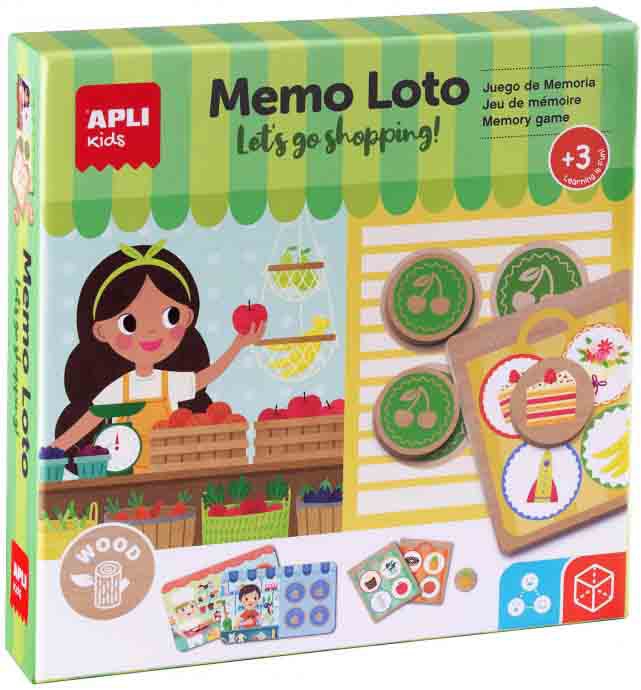 JUEGO DE MEMORIA MEMO LOTO MERCADO DE ALIMENTOS EN MADERA. 18903 APLI KIDS.q - Imagen 3