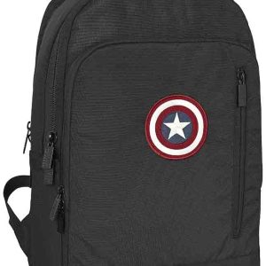 MOCHILA PORTATIL NEGRA DE CAPITAN AMERICA NEGRA DE SAFTA 61261894. PRECIO POR UNIDAD.