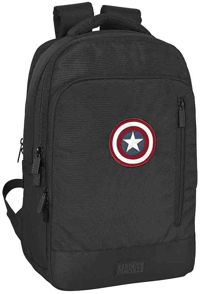 MOCHILA PORTATIL NEGRA DE CAPITAN AMERICA NEGRA DE SAFTA 61261894. PRECIO POR UNIDAD.