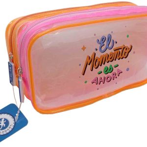 PORTATODO DE 2 CREMALLERAS DE PVC CON FRASES Y DISEÑOS DISTINTOS DE LAGART 332297. PRECIO POR UNIDAD.