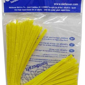 VARILLAS DE CHENILLA COLOR AMARILLO DE 300MM. EN BOLSA DE 25 UNIDADES DE NIEFENVER 1200111AM.