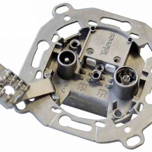 TOMA TERMINAL SEPARADORA CON 2 CONECTORES FM/TV-SAT. DE TELEVES 5276.