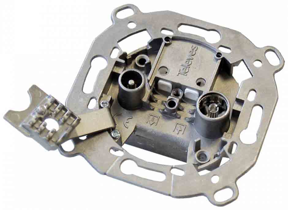 TOMA TERMINAL SEPARADORA CON 2 CONECTORES FM/TV-SAT. DE TELEVES 5276. - Imagen 3