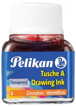 TINTA CHINA COLOR BERMELLON EN TARRO DE CRISTAL DE 10ML. DE PELIKAN 201525 - Imagen 2
