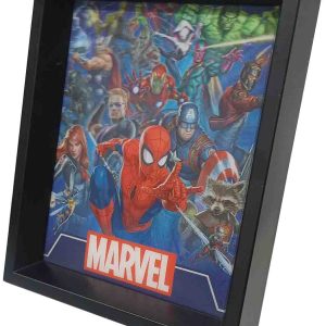 CUADRO HOLOGRAFICO DE SUPERHEROES DE MARVEL DE 29X24CM. EN PLASTICO.