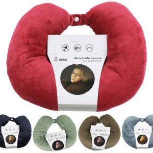 ALMOHADILLA VISCOLASTICA CERVICAL POLAR DE VIAJE CON BROCHE MEDIDAS 32X28CM. DE MARKET SUPREM A8860.