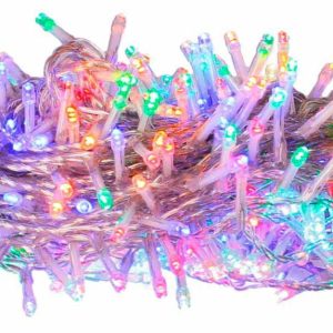 GUIRNALDA DE LUCES MULTICOLOR RGB DE 20 LEDS LONGITUD DE 2.20M. A PILAS PARA DECORACION NAVIDEÑA.