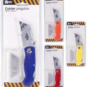 CUTTER CORTA PAPELES PLEGABLE + 5 DE RECAMBIOS DE MARKET SUPREM A1511. PRECIO POR UNIDAD.