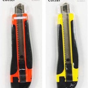 CUTTER CORTA PAPELES CON REFUERZO + 3 RECAMBIOS, DE 16CM. DE MARKET SUPREM A0055. PRECIO POR UNIDAD.