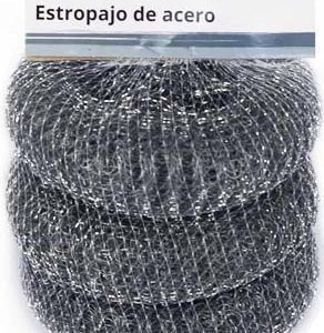 ESTROPAJO DE ACERO IMITA A NANAS DE 50GRS EN SET DE 3 UNIDADES DE MARKET SUPREM A7868.