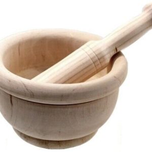 MORTERO DE MADERA CON MANO. DE 12CM. DE ARTEMA. HECHO EN ESPAÑA.