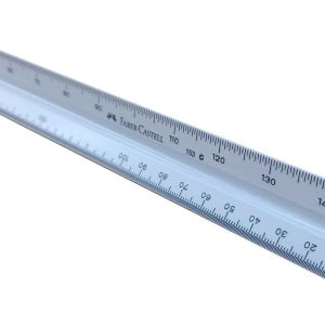 REGLA ESCALIMETRO TRIANGULAR 1:500:1000:1250:1500:2000:2500. DE PLASTICO DE CALIDAD DE FABER CASTELL 153-C.
